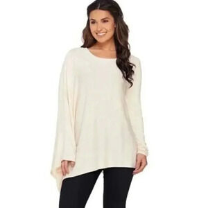 H by Halston Cream Poncho Sweater Size XXS